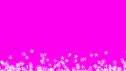 Abstract background with a variety of colorful snowflakes. Big and small.