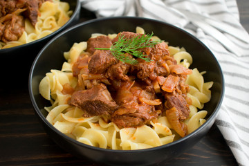 Hungarian Beef Goulash with Noodles