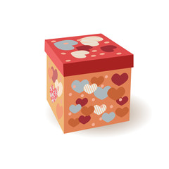 gift box isometric flat icon. 3d vector colorful illustration. Isolated object on white background. EPS10