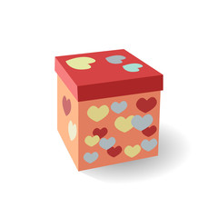 gift box isometric flat icon. 3d vector colorful illustration. Isolated object on white background. EPS10