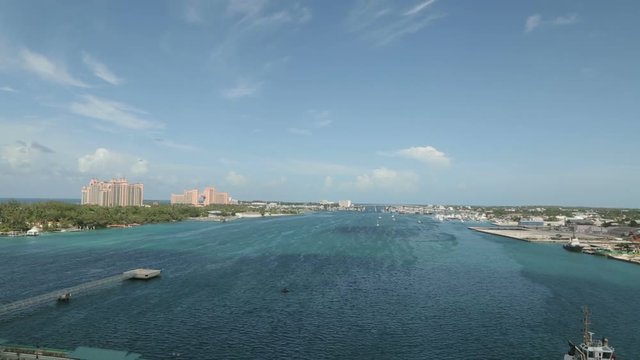 Bahamas - August 2018: Aerial view Paradise Island Atlantis Hotel Bahamas Caribbean - Atlantis Resort On Paradise Island In Nassau Bahamas