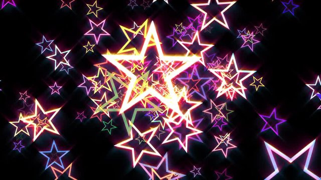 Colorful Disco Rays Stars Burst Psychedelic Motion Background Loop roll right
