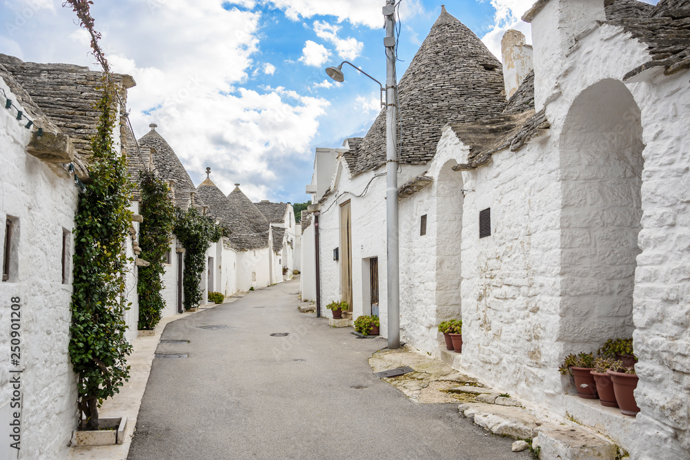 Wall mural Unique Trulli houses of Alberobello, Puglia region, Italy