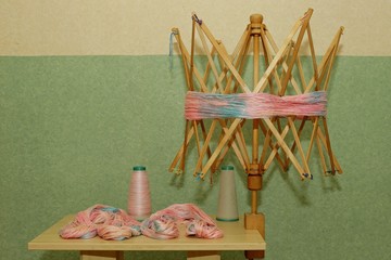 wooden easel with blank canvas