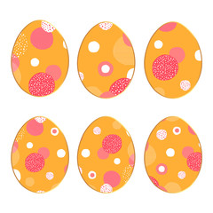  Set of easter eggs with dots