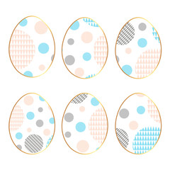  Set of easter eggs with dots