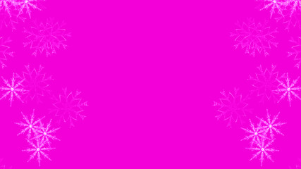 Abstract background with a variety of colorful snowflakes. Big and small.