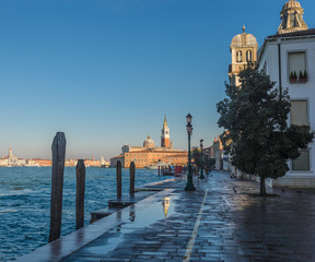 Scenic view of St George Church as seen at from Giudecca  Island Venice, Italy.