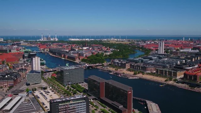 Aerial Denmark Copenhagen June 2018 Sunny Day 30mm 4K Inspire 2 Prores  Aerial video of downtown Copenhagen in Denmark on a sunny day.