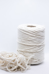 Handmade macrame, needlework, knitting. Women's hobby. Macrame Home decor – Image