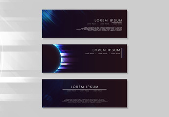 Social Media Banner Layouts with Light Effects