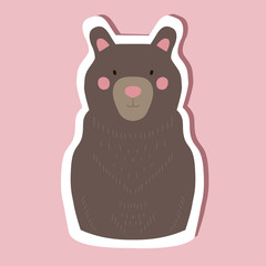 Hand drawn cute isolated bear vector illustration