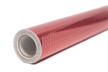 Self-adhesive film isolated on white background