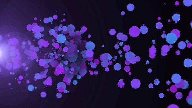 Purple abstract flow liquid animation circles on dark background. 4K animation footage.