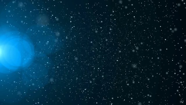 Abstract glitter texture flying with blue light effect. 4k animation footage.