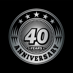 40 years anniversary. Anniversary logo design. Vector and illustration.
