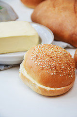 Fresh rye bread and butter