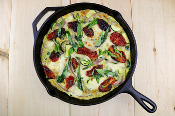 Mozzarella, Basil & Zucchini Frittata 