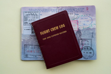 Flight Crew Log with passport