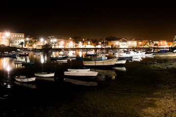 night city view of Arrecife, Lanzarote, Spain