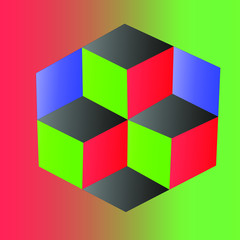 colored cubes on bright background