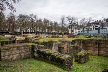 Trier / Germany - February 8 / 2019 : View of the ruins of Imperial Baths