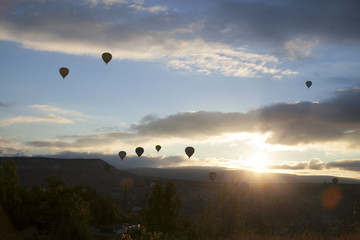 sunset over the balloon