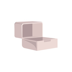 Open reusable lunchbox or eco food container.