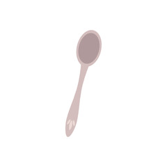 Metal reusable spoon in a flat style.
