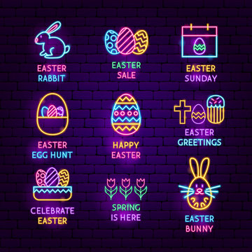 Easter Neon Label Set