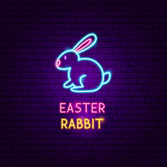 Easter Rabbit Neon Label