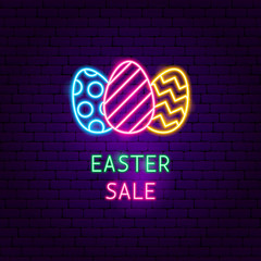 Easter Sale Neon Label