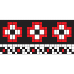 Ukrainian embroidery. Vector pattern with embroidery pattern in old Ukrainian style.