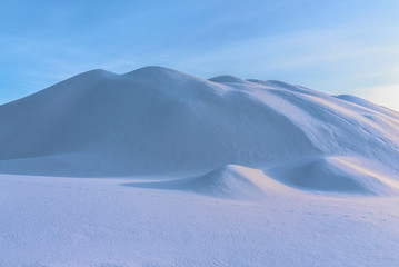 Fototapeta na wymiar Sky over a snow desert dunes in Krivoy Rog, Ukraine