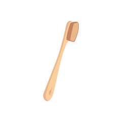 Zero waste eco bamboo wooden toothbrush in a flat style.
