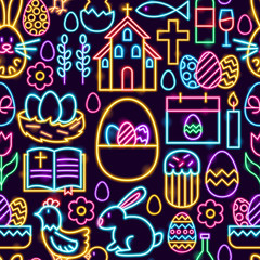 Happy Easter Seamless Pattern