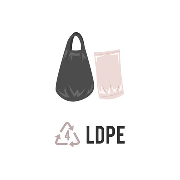 Plastic recycling icon, symbol and sign PELD, LDPE.