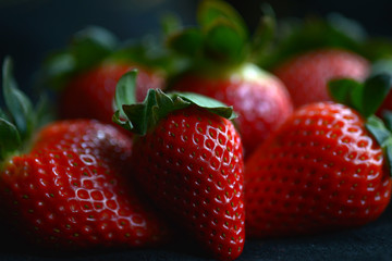 Background from freshly harvested strawberries