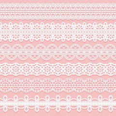 Set lace patterned ribbons. Seamless pattern for design of invitations, cards, etc.