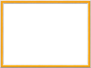 orange retro picture frame yellow with white background with Free Space for Text / Pictures isolated