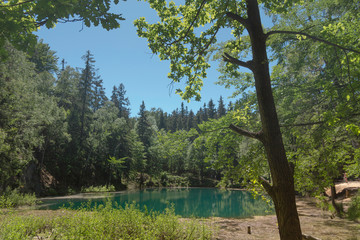 Blue lake in the forest 2
