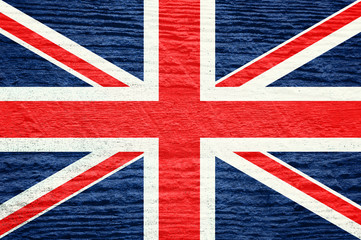 British flag with a wooden texture.