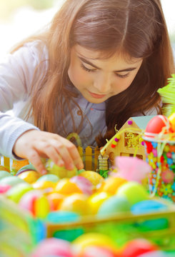 Little girl enjoying Easter holiday