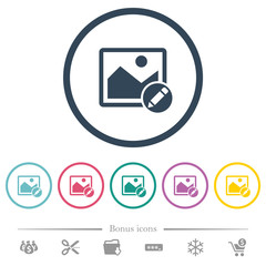 Rename image flat color icons in round outlines