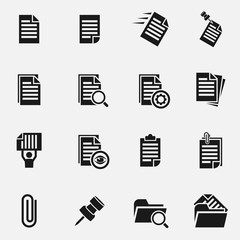 Set of document management vector icons.