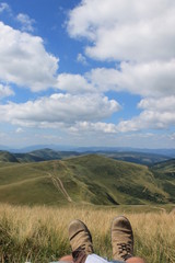 landscape with blue sky and clouds