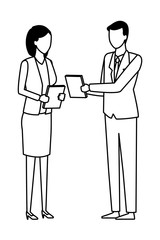 business team conversation faceless black and white