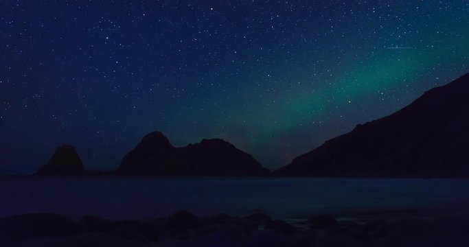 UntitleNorthern Lights, polar light or Aurora Borealis in the night sky over Vesteralen islands in Northern Norway time lapse.d Project