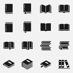 Set of books vector icons.