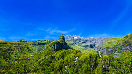 Climbing Mount Taranaki near New-Plymouth, New-Zealand